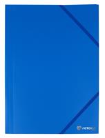 Flap folder with rubberband, 15 mm, PP, A4, VICTORIA OFFICE, blue